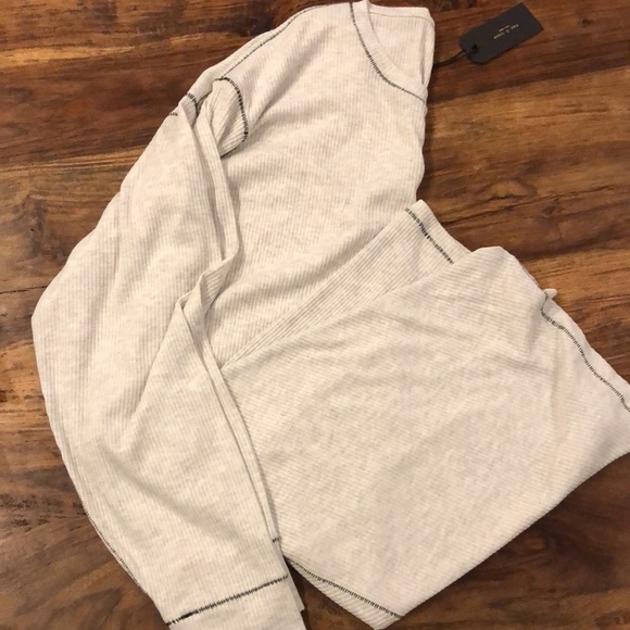 Rag & Bone The Knit Rib Mini Dress Earl Grey XL - Picture 5 of 7